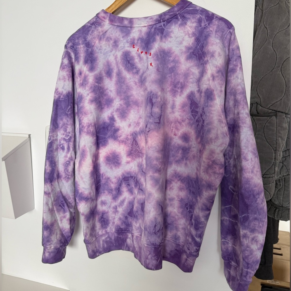 Brand New Claire V Poppy Tie Dye XL Crew Neck Sweater purple SO SOFT ๐ - Picture 4 of 13